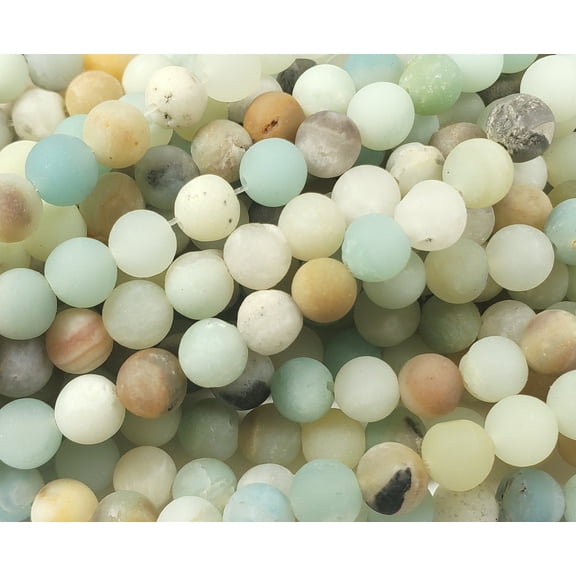6mm Amazonite Matte Round Beads Genuine Gemstone Natural Jewelry Making