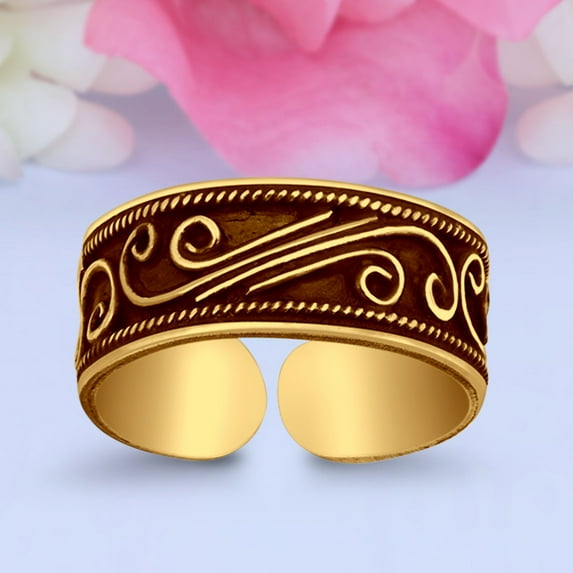 6mm Bali Design Toe Band Ring 925 Sterling Silver Thin Adjustable Stylish Rings For Women