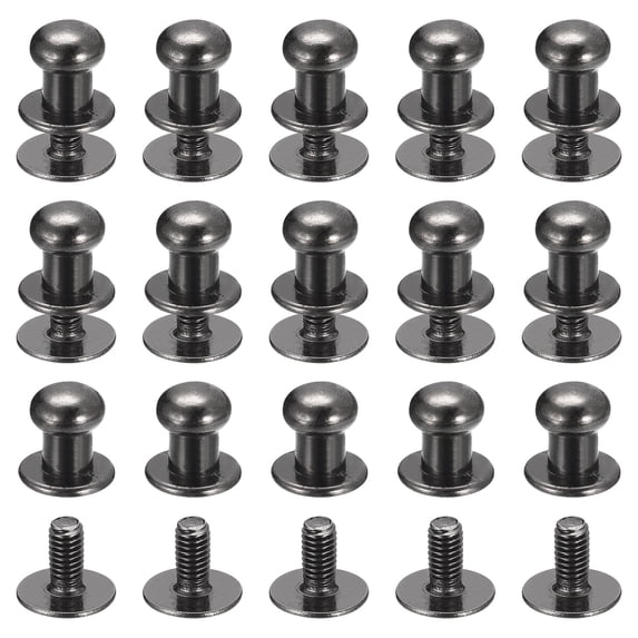 6mm Ball Head Stud Rivets Screw Back, 15Pack Round Head Button Nipple ...