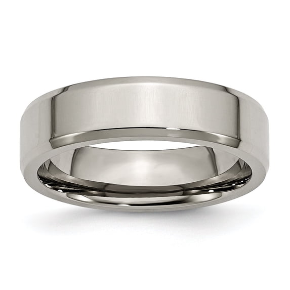 6mm Beveled Edge Titanium Band