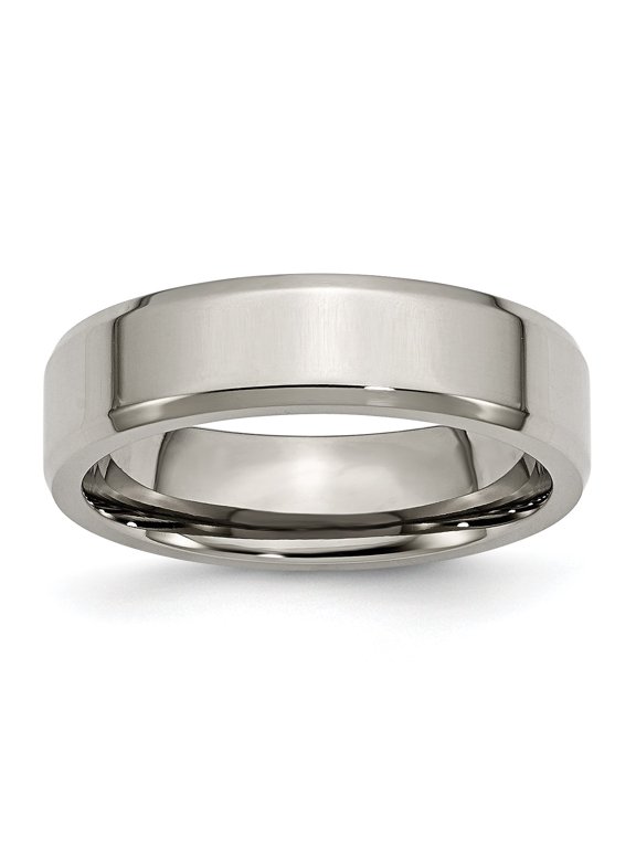 6mm Beveled Edge Titanium Band