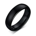 thumbnail image 1 of 6mm Black High Polished Band Tungsten Carbide Mens Wedding Simple Ring Size 7-12, 1 of 5