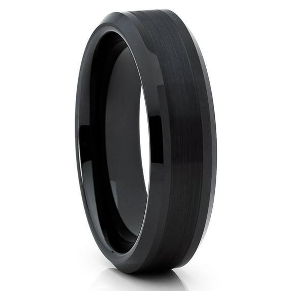 6mm Black Tungsten Ring,Tungsten Carbide Ring,Engagement Ring,Anniversary Ring,Tungsten Wedding Ring
