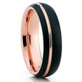 thumbnail image 1 of 6mm Black Wedding Ring,Rose Gold Tungsten Ring,6mm Wedding Ring,Anniversary Ring,Engagement Ring,Dome, 1 of 4