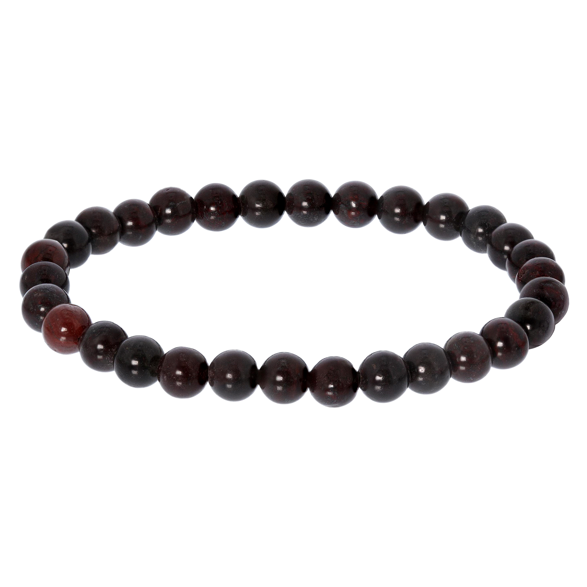 Bloodstone Elastic Bracelet - 6mm Beads