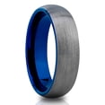 thumbnail image 1 of 6mm Blue Tungsten Wedding Ring,8mm Wedding Ring,Tungsten Carbide Ring,Man's Ring ,Woman's Ring,Comfort Fit, 1 of 4