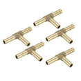 thumbnail image 1 of 6mm Brass Barb Hose Fitting Tee T 3 Way Connector Joiner Air Water Gas 5pcs, 1 of 3