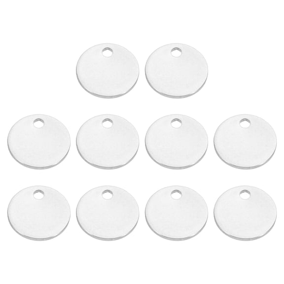 6mm Brass Disc, 10pcs Metal Stamping Blanks Tags Circle Charm Metal Plate for Laser Engraving Stamping, Silver Tone