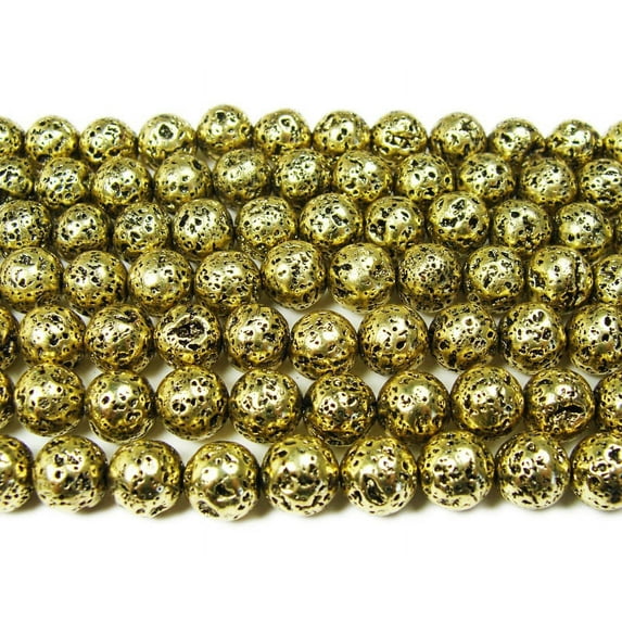 6mm Bronze Metallic Lava Round Beads For Jewelry Making