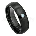thumbnail image 1 of 6mm Brushed Dome Black Tungsten Ring - 0.07ct Solitaire Topaz Ring - Personalized Tungsten Wedding Ring - Custom Made November Birthstone Ring TN233BS, 1 of 1