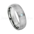 thumbnail image 1 of 6mm Brushed Dome Tungsten Ring - 0.07ct Solitaire Topaz Ring - Personalized Tungsten Wedding Ring - Custom Made November Birthstone Ring TN060BS, 1 of 1