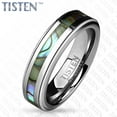thumbnail image 1 of 6mm Centered Abalone Inlay with Step Edges Tisten (Tungsten+Titanium) Ring (SIZE: 9), 1 of 1