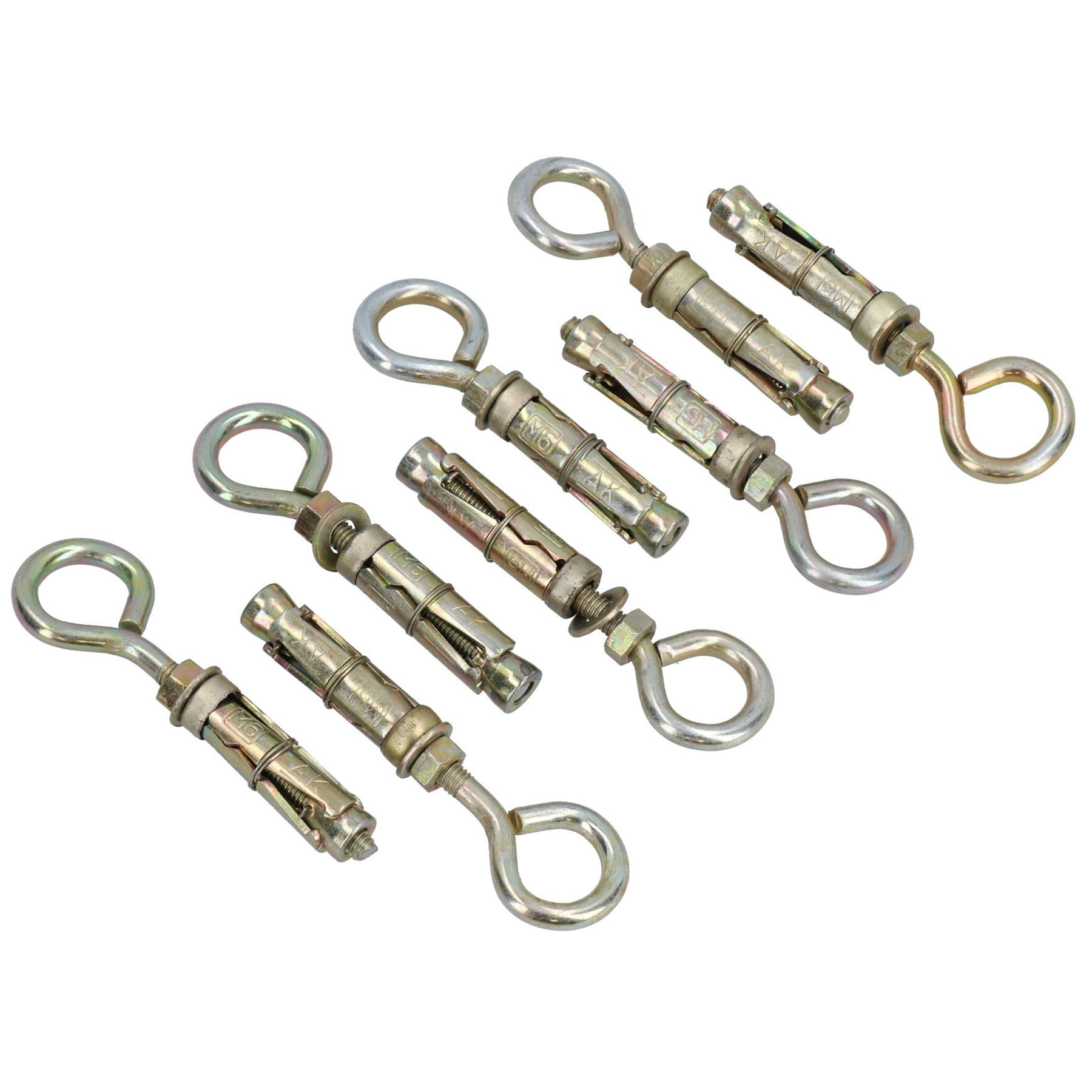 6mm Close Hook Anchor Eye Bolt Rawl Expansion Bolts Shield Wall 8 Pack