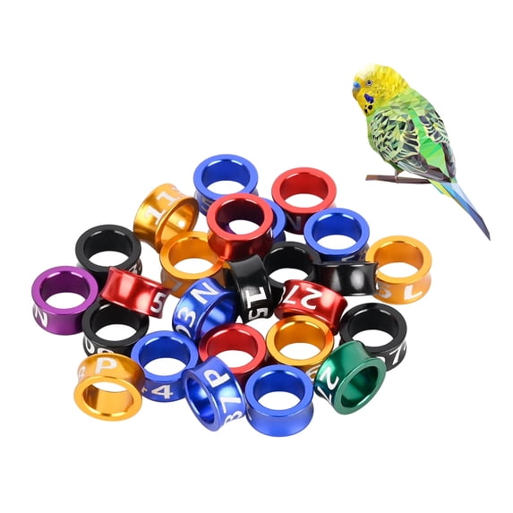 6mm Closed Bird Leg Rings, 50Pcs Multicolor Aluminum Identification Bands for Xuan Feng, Small Suns, and other birds of similar size.