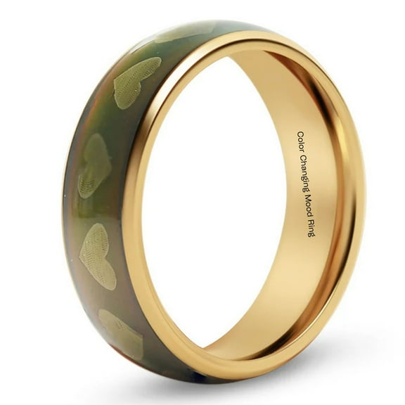 6mm Color Changing Wedding Band for Women or Men Mood Ring 6mm Gold Stainless Steel  Ginger Lyne Collection