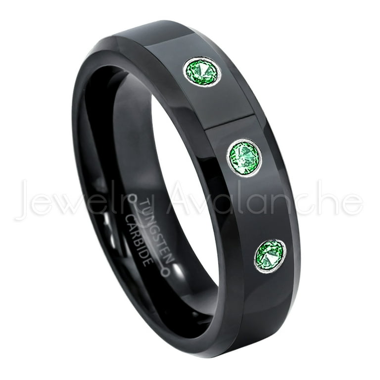 Emerald tungsten sale ring