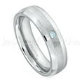 thumbnail image 1 of 6mm Comfort Fit Dome Tungsten Ring - 0.07ct Solitaire Topaz Ring - Personalized Tungsten Wedding Ring - Custom Made November Birthstone Ring TN006BS, 1 of 1