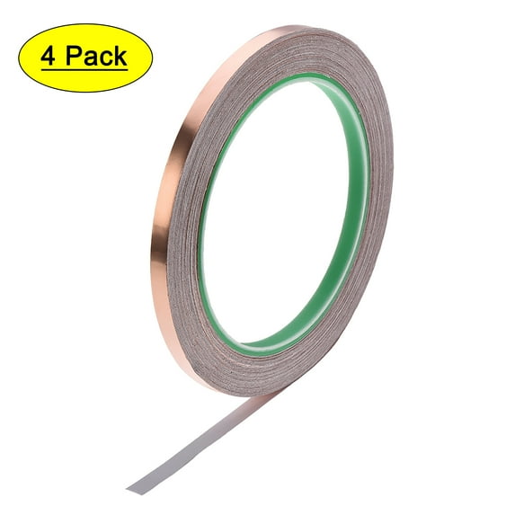 6mm Copper Foil Tape Shielding Tape for EMI EMF and RFI Shielding Adhesive Tape 20m/65.6ft 4 Roll