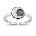 thumbnail image 1 of 6mm - Crescent Moon Toe Band Ring 925 Sterling Silver Thin Adjustable Stylish Rings for Women, 1 of 5