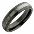thumbnail image 1 of 6mm Deer Antler Inlay Black Tungsten Carbide Ring, 1 of 5