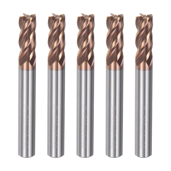 6mm Dia 6mm Straight Shank HRC55 Carbide AlTiN Coated 4 Flute Square End Mill 5pcs