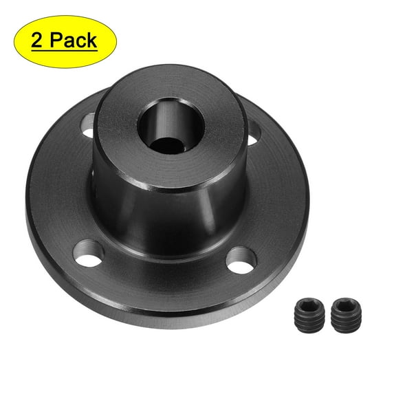 6mm Dia H15xD15 Rigid Flange Coupling Motor Guide Shaft Coupler for DIY Parts Black 2pcs