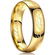 KASAKI 6mm Engraved Ring - One Ring to Rule Them All, Suitable for Both Men and Women