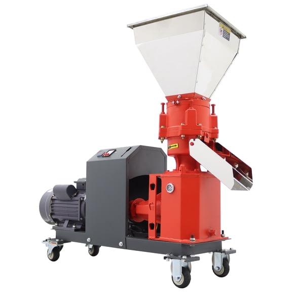 6mm Feed Pellet Mill Machine Animal Feed Granulator Pelletizer 220V 150-200KG/h 4 Rollers for Cattle Sheep Pig Horse
