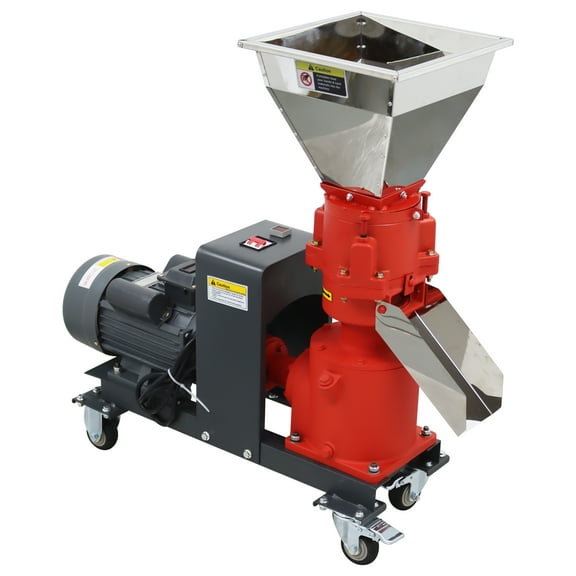 6mm Feed Pellet Mill Making Machine Animal Feed Granulator Pelletizer 220V 330LBS/H 3 Rollers for Cattle Sheep Pig Horse