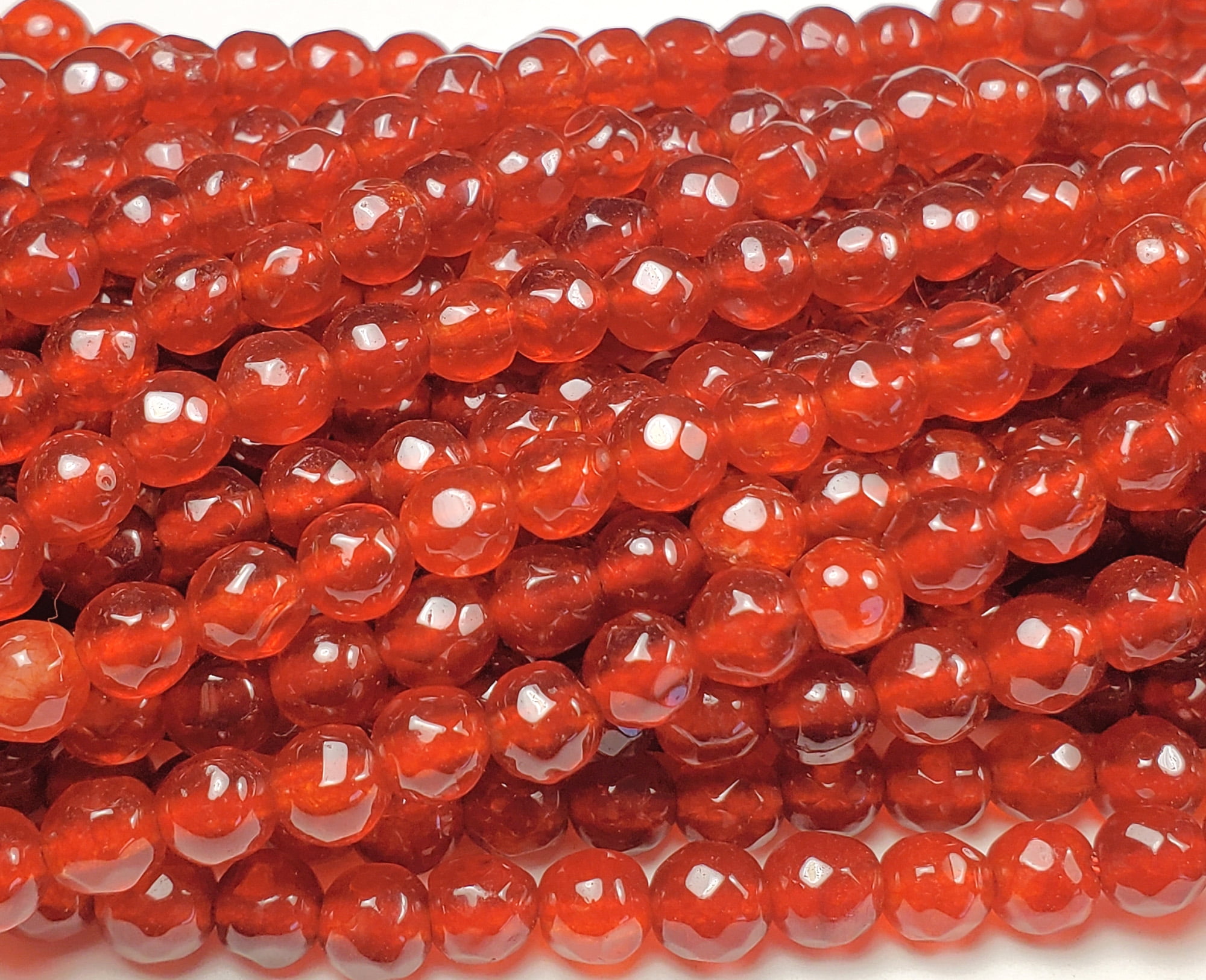 6mm Firebrick Jade Faceted Round Beads Genuine Gemstone Natural Jewelry Making