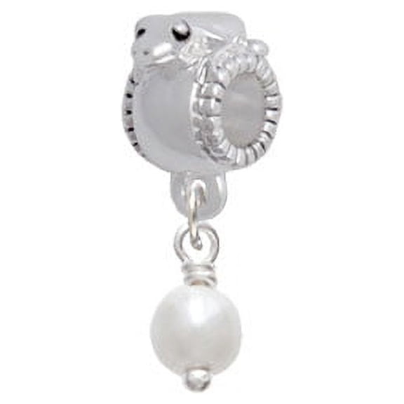 6mm Glass Imitation Pearl Bead Drop - Frog Charm Bead