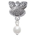 thumbnail image 1 of 6mm Glass Imitation Pearl Bead Drop - Guardian Angel Charm Bead, 1 of 1