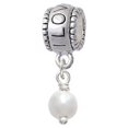 thumbnail image 1 of 6mm Glass Imitation Pearl Bead Drop - I Love You Charm Bead, 1 of 1