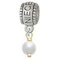 thumbnail image 1 of 6mm Glass Imitation Pearl Gold Tone Bead Drop - Niece Charm Bead, 1 of 1