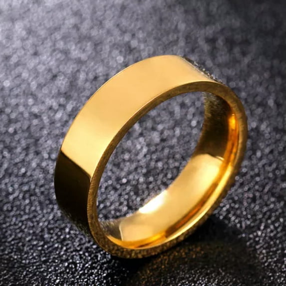 6mm Gold/Silver/Rose Gold/Black Bands Party Stainless Steel Men's Ring Size 5-13