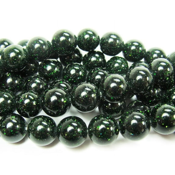 6mm Green Goldstone Round Beads Genuine Gemstone Natural Jewelry Making