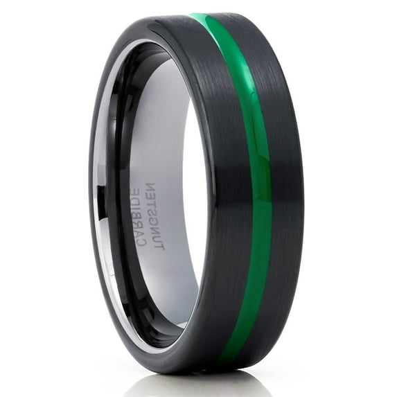 6mm Gunmetal Wedding Ring,Green Tungsten Ring,Engagement Ring,6mm Wedding Ring,Anniversary Ring,Black Tungsten Ring