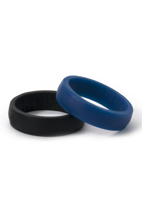 6mm HR Black and Blue Silicone Rings, 2-Pack