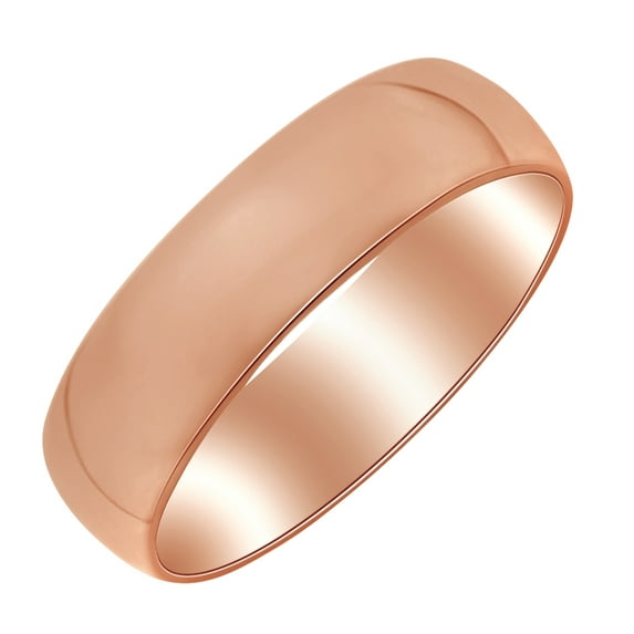 AFFY 6mm Half Round Band Ring in 10k Rose Gold Ring Size - 12.5