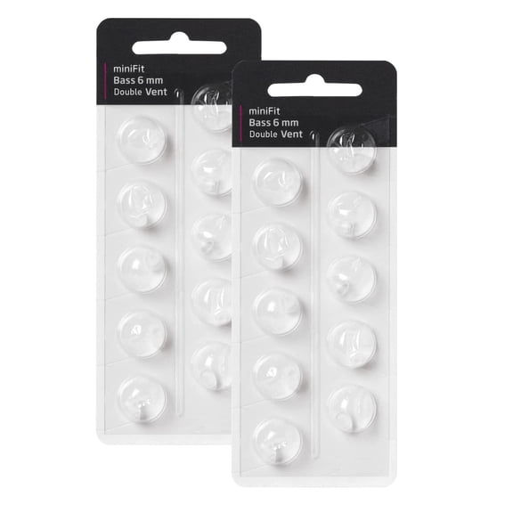 6mm Hearing Aid Domes Double Vent Universal Ear Tips Replacements for Minifit with 2 Packs
