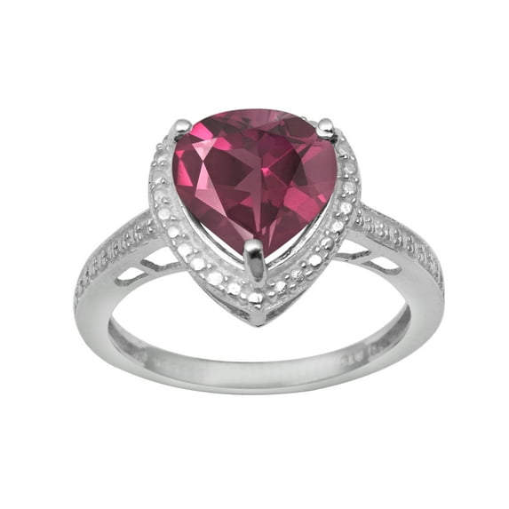 6mm Heart Shape Red CZ 925 Sterling Silver Solitaire Women Valentines Day Gifts Ring
