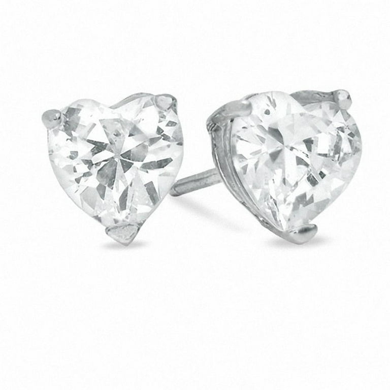 Heart shaped cubic zirconia earrings sale
