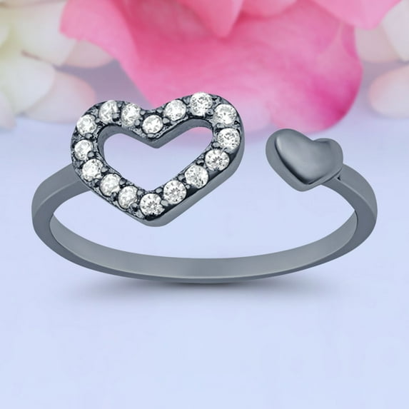 6mm - HeartsToe Band Ring 925 Sterling Silver Thin Adjustable Stylish Rings For Women