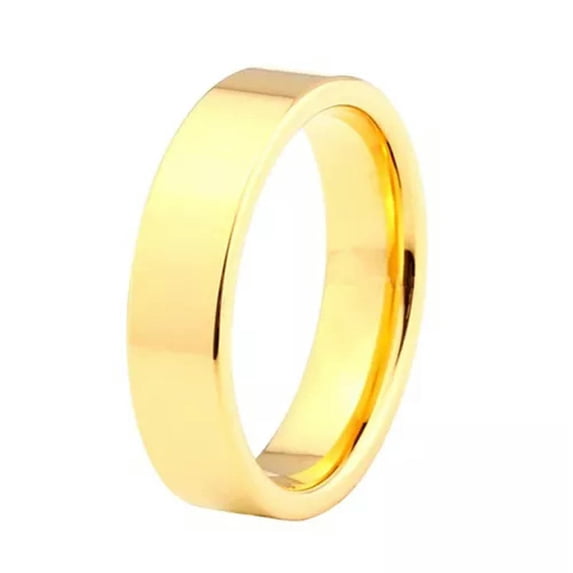 6mm High Polished Bands Men's 316L Stainless Steel Gold Plating Engagement Rings