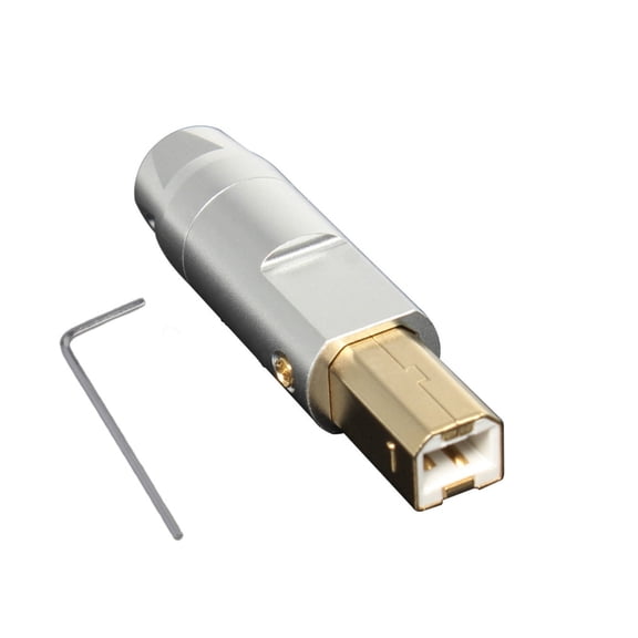 6mm Hole Gold-Plated USB B-Type Connector Shell Aluminum Alloy USB B Housing