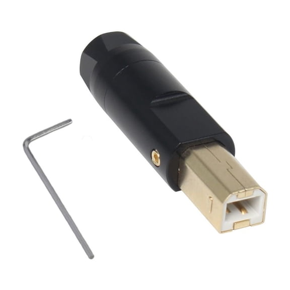 6mm Hole Gold-Plated USB B-Type Connector Shell Aluminum Alloy USB B Housing