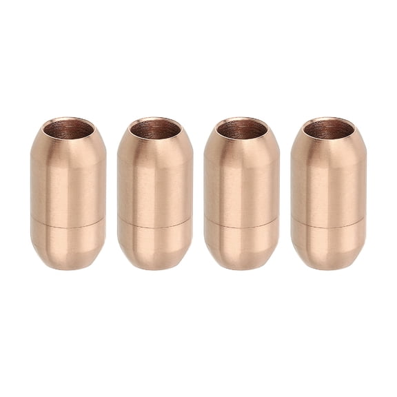 6mm Hole Leather Cord Buckle, 4 Pack Rose Gold Extenders Pendant Necklace for Bracelets Jewelry, Stainless Steel（10mm）