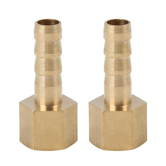 6mm Hose ID x G 1/8" NPT Female Pipe Brass Hose Tail Barb Fitting Connector for Joiner Air Water Fuel Pipe - 2pcs
