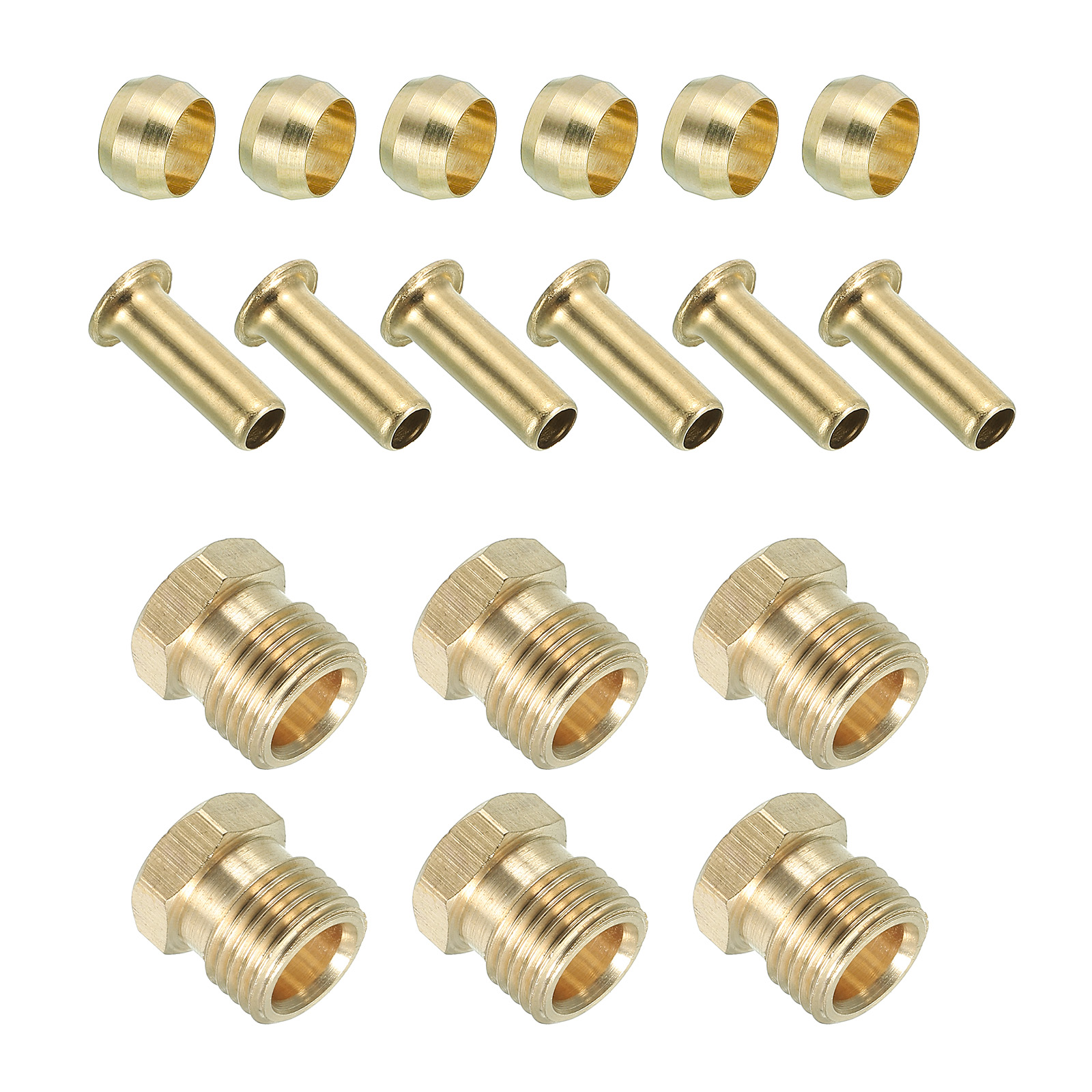 6mm ID 4mm OD Tube Compression Assortment Kit, 6 Set Brass Compression ...