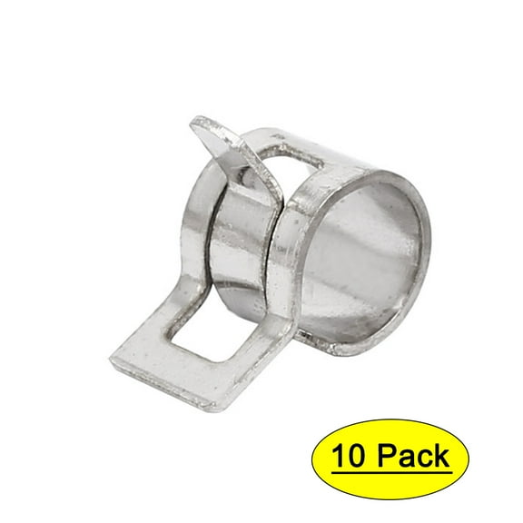 6mm Inner Dia Nickel Plated Spring Clip Water Pipe Fuel Line Hose Clamps 10pcs